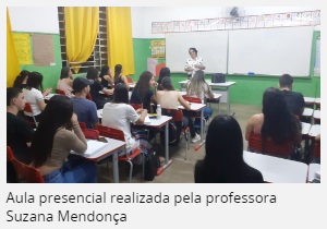 Aula presencial realizada pela professora Suzana Mendonça